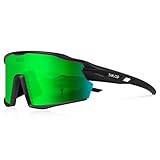 JARVID Polarisierte Fahrradbrille mit 4 Wechselgläsern Sportbrillen für Damen Herren Laufen Baseball Angeln Fahren