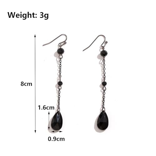 Gothic Black Blood Drop Earrings for Women Vintage Red Teardrop Dangling Earrings Goth Y2k Water Drop Beads Dangle Earrings Punk Halloween Jewelry3