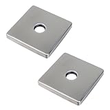 Antrader Square Shower Flange Cover,2Pcs 3.5 Inch Large Shower Arm Flange Universal Modern Shower Arm Flange Oversized Replacement Escutcheon Cover Plate for Shower Head Arms (Brushed Nickel)