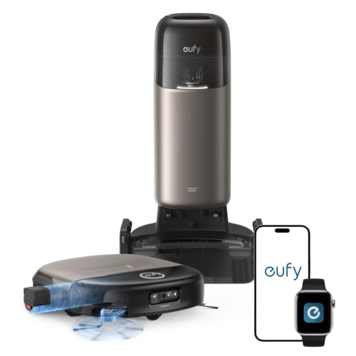 eufy Robot Vacuum Omni S2 and Mop Combo 99.99% Germ Removal HydroJet 2.0 Always Self-Cleaning Roller Mop 30 000 Pa Fade-Free Suction 5-Layer Filtration 68-Days Self Emptying Fragrance Diffuser