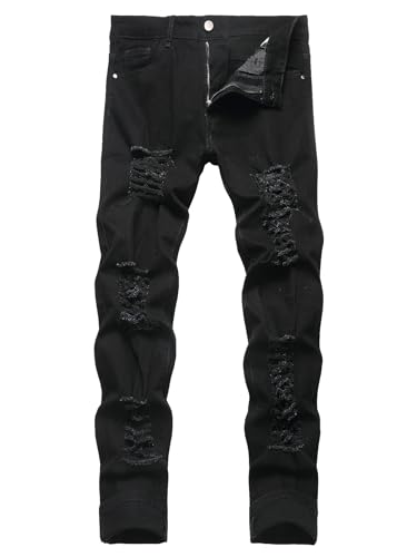 Men's Slim Fit Ripped Distressed Stretch Jeans