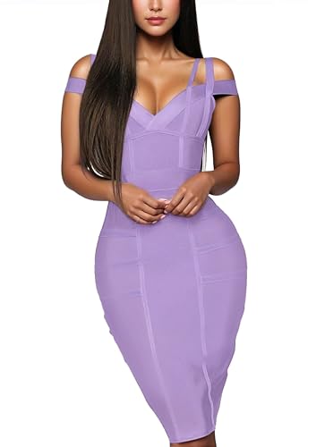 Image of Hybrid & Company Women's Elegant Bandage Dress | Stretch fabric, flattering bodycon fit, elegant silhouette, suitable for cocktail parties, events, and special occasions
