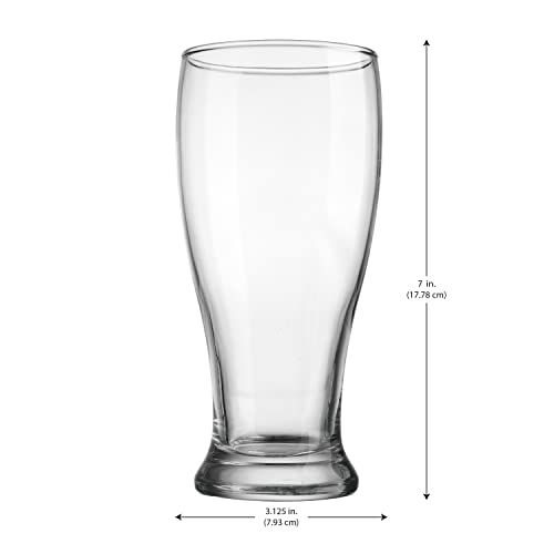 Premium Pilsner 19.25 Oz Beer Glasses Set Of 4 Pint Glasses By Glaver's, Tall Designed European Glass Tumbler Cups. For Bar, Cocktails, Beer, Soda, Juice, Beverages, Wheat, Ideal Gift For Men. #TOP3