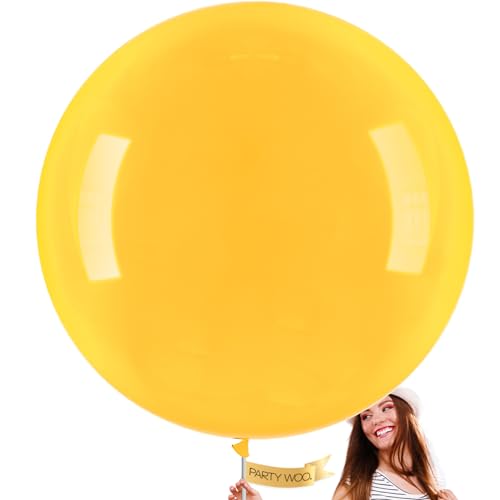 Image of PartyWoo Mustard Yellow Balloons 4pcs 36 Inch Yellow Fall Balloons for Birthday Graduation Gender Reveal Engagement Baby Shower Bee Summer Sunflower Little Cutie Lemon Party Decorations Yellow-Y10