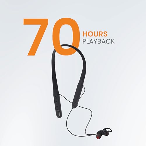 Image of JUST CORSECA Stallion Shadow Wireless Neckband | LED Battery Display | BT V5.3 | 70 Hours Playtime | 10mm Drivers | 16Ω Resistance | Type-C Charging | Magnetic Earbuds (Black)