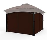 COZYVIDA Gazebo Universal Replacement Privacy Curtains 4-Panels sidewall with Zipper (ONLY CURTIAN)...