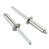 BNUOK 65pcs 3/16' x1' Stainless Blind Rivets,Pop Rivets,304 Stainless Steel Grip and Steel Mandrel,4.8 x 25mm