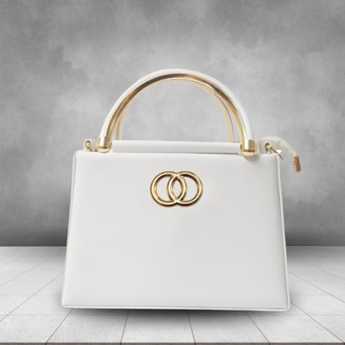 Image of TCRAZY Women's PU Leather Crossbody Sling Bag | Twin Compartments, Zip Closure & Gold Accent Handle