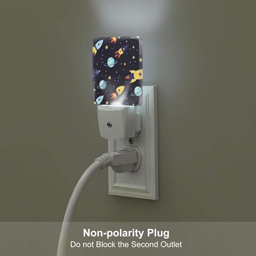Image of Plane Cartoon LED Plug-in Night Light 2-Pack, Auto Sensor Nightlights Set of 2 for Bedroom Bathroom Corridors