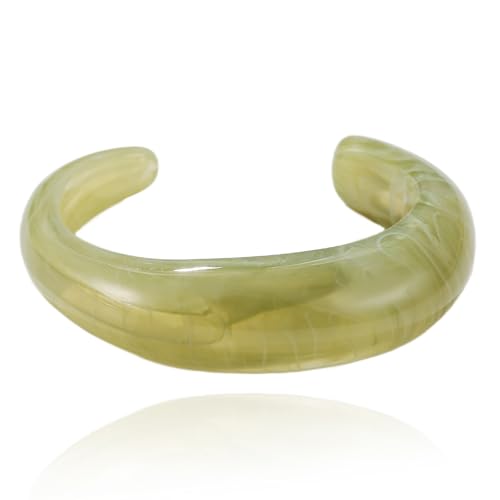 GYRMMUE Chunky Acrylic Bracelet,Vintage Multicolor Bangle Irregular Large Square Bracelets Resin Plastic Candy Color Bangle Bracelet Geometric Y2K Statement Bracelets for Women