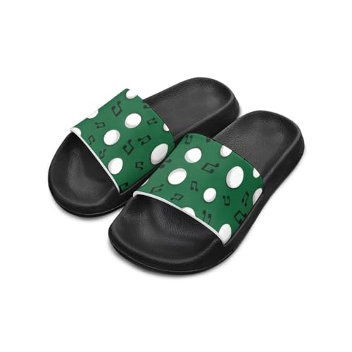 Howilath Ball Pattern Kids Beach Sandals Boys Slides Open Toe Flat Slippers Bathroom Shower Sandals with EVA Sole