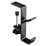 Schreibtischhaken mit verstellbarem Abstand und fester Schraubbefestigung, entworfen für starkes und sicheres Aufhängen von Schultaschen und mehr (schwarz)