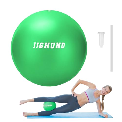 jjshund 25cm Pilates Ball, 9.8 Inch Small Exercise Ball for Home Gym, Yoga, Balance, Stability, Core Training, Stretching with Inflation Straw (Green) jjshund 25cm Pilates Ball, 9.8 Inch Small Exercise Ball for Home Gym, Yoga, Balance, Stability, Core Training, Stretching with Inflation Straw (Green)