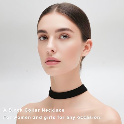 VOSSOT 3 Stück Choker Kette Damen Set Schwarz Samt Halsband Damen Verstellbar, Classic Black Velvet Choker Necklace für Frauen Cosplay Halloween Party Schmuck, Gothic Retro Collar Women Geschenk