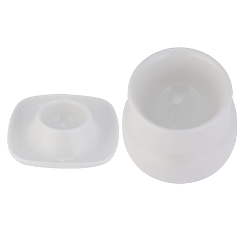 NAMOARLY 2pcs Ceramic Egg Cup Egg Tray Decor Tray Trim Tray Little Egg Cup Hard Boiled Egg Holder Baked Egg Cups Stuffed Eggs Egg Dispenser Egg Carton Boiled Egg Cups White Ceramics