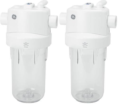 Image of GE Whole House Water Filtration System, Reduces Sediment, Rust & More, Install Kit & Accessories Included, Filter Not Included, Replace Filters (FXHTC, FXHSC) Every 3 Months, GXWH40L (Pack of 2)