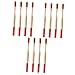 minkissy 12 Pcs Bamboo Toothbrush Natural Wood Toothbrush Bristle Toothbrush Tooth Brush for Kids Childrens Toothbrush Manual Toothbrushes Outdoor Baby Clean Wooden Bristles Red