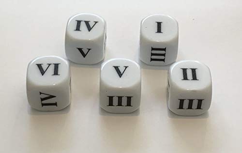 Roman Numeral Dice: Small Numbers 16mm (Pack of 5)...