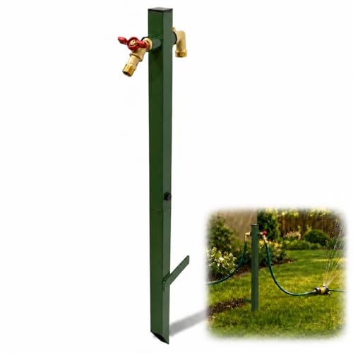Garden Hose Holder 33 Inch with Elbow Connector Water Hose Holder Stand Rust-Resistant Heavy Duty Metal Outdoor Faucet Extender Easy Installation for Yard Lawn & Garden