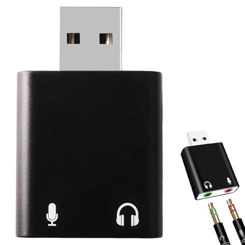 Adaptador de Sonido USB a Jack de 3,5 mm, Tarjeta de Sonido Externa Estéreo 3D para Auriculares y Micrófono, Compatible con PS4, PS5, Windows, Mac, Plug & Play, Diseño Compacto y Portátil [AU-MMSA]