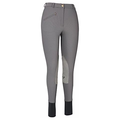 TuffRider Women's Ribb Knee Patch Breeches (Regular), Dark Charcoal, 30 Cover
