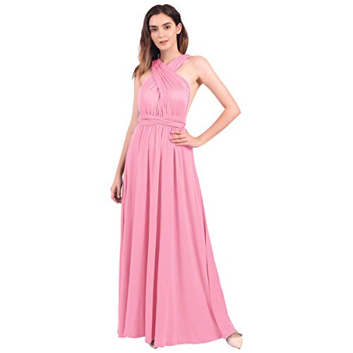 Damen Frauen Multi-tragen Kreuz Halfter Abendkleid Brautjungfer Langes Kleid Multiway-Kleid V-Ausschnitt Rückenfrei Maxikleid Sommerkleider...