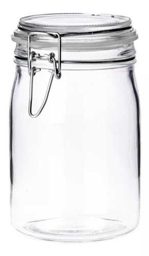 La mejor selección de Frascos Hermeticos de Vidrio los preferidos por los clientes. 49 Borgonovo Normal Contenedor Hermetico de Vidrio 1000ml | Cierre hermetico | Cristaleria Italiana | Frasco de Vidrio | para Dulces, Semillas, Frutas secas, Galletas, Pastas...