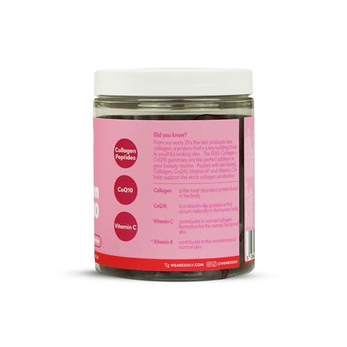 SOLV Collagen Peptides & CoQ10 Gummies – Biotin, Vitamins A & C – Supports Collagen Production for Hair, Skin & Nails – Beauty Supplement for Women & Men – 56 Chewable Red Berries Flavour Gummies (56) - Image 3