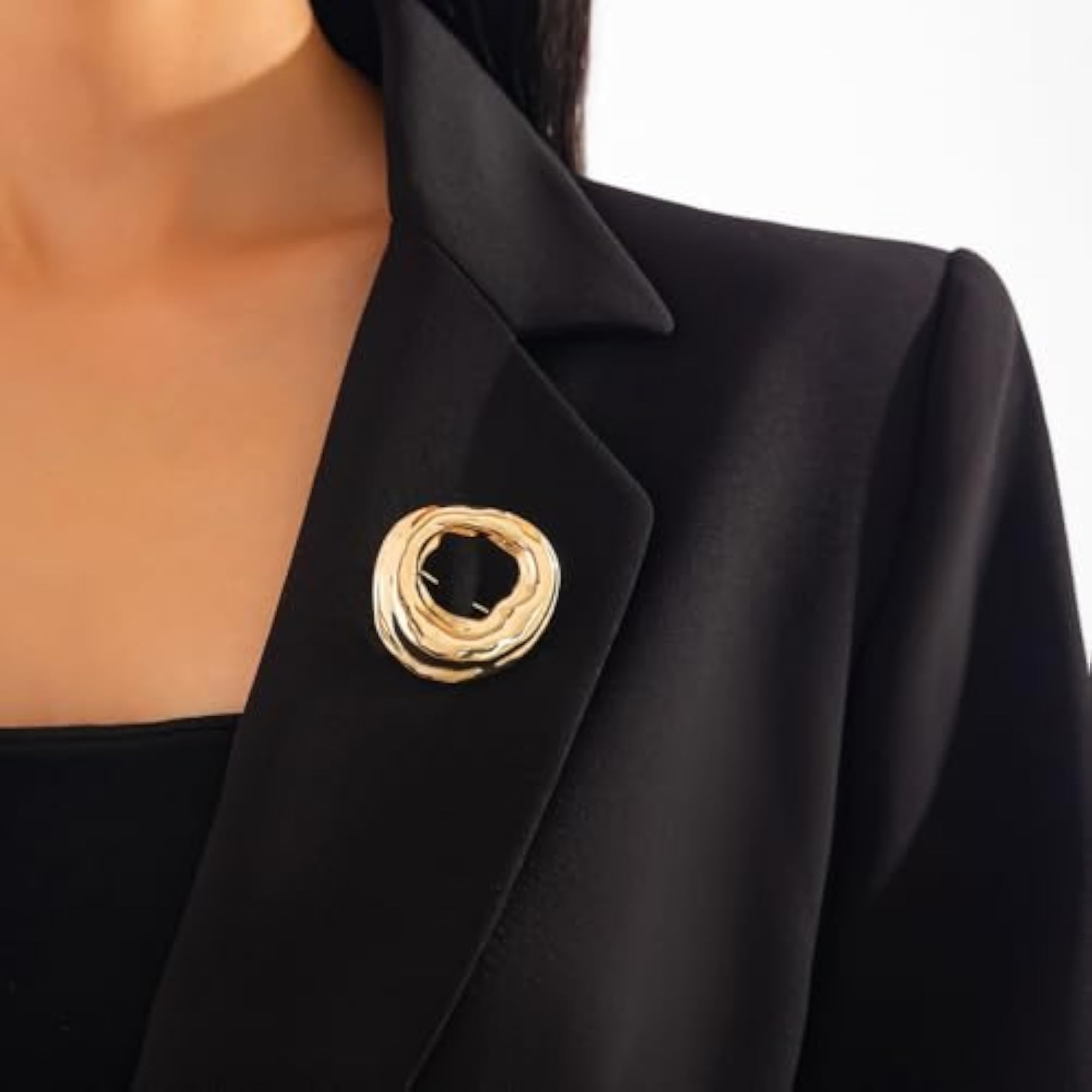 Dainty Gold-Tone Plated Geometric Brooches Pins for Women and Men