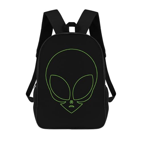 Alien Head 17 Inch Travel Backpack Laptop Dayback Large Capacity Shoulders Back for Men Women