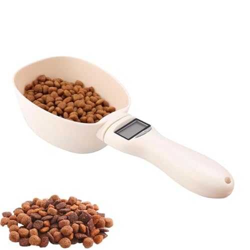 HERCHR Digitale Löffelwaage, Hundefutter Messbecher Digitalwaage Digitale Küchenwaage Messlöffel für Hunde und Katzen Pet Food Scoop Elektronische Digitaler Tierfutter Messlöffel Mit LED-Anzeige