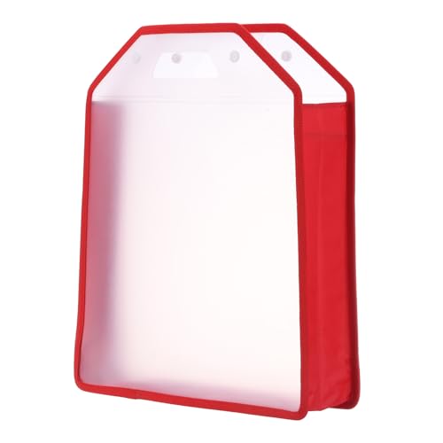 Image of PATIKIL Scrapbook Paper Storage Organizer, Inclined Scrapbook Organizer for 12x12 inch Sheet Paper Vinyl Storage with Handle for Scrapbook File Vinyl Paper Card Stock, Red