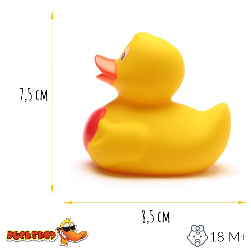 Duckshop - Papera di gomma, con cuore rosso