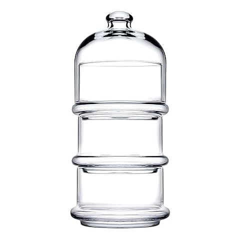 Stackable Glass Storage Jars with Domed Lid Cover
