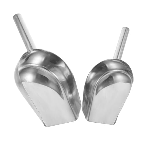 TOYANDONA 2 piezas Pala de Cocina de Acero Inoxidable Pala Multiusos para Hielo Harina y Granos Pequeño y Mediano Ligera y Segura para Uso Doméstico y Profesional