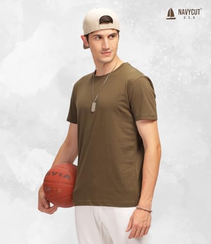 Image of Men T Shirt Cotton Round Neck | Solid Cotton Tee Half Sleeve | Breathable Casual T Shirt for Men | Stylish Round Neck Casual Wear | 12 Colors