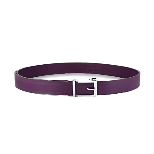 Image of Gelante Genuine Leather Ratchet Dress Belt With Automatic Sliding Buckle - Minimalistic Style-Trim to Fit