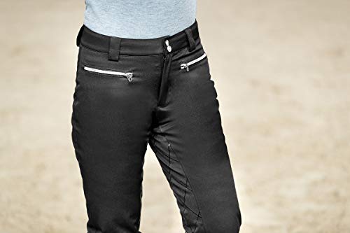 HORZE Ladies Women's Adeline Black Comfortable Padded Silicone Grip Waterproof Breeches (US 22/EU 34)