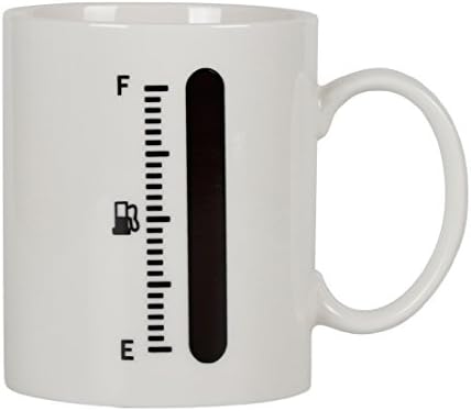 Momugs Color Changing Thermometer Heat Sensitive Porcelain Tea Coffee Mug 12 oz Tank Up Fuel Gauge Heat Sensitive Cup
