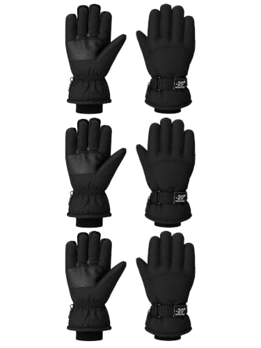 Image of Bencailor 3 Pairs Kids Ski Gloves Children Winter Gloves