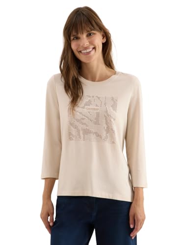 Cecil Shirt mit Schmucksteinen Oat Milk beige XXL – Ansicht 1