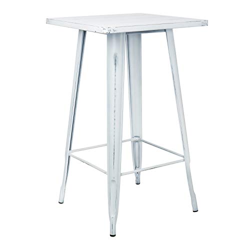 SKLUM Mesa Alta LIX Vintage Acero Brillante Blanco Roto - (Elige Color)