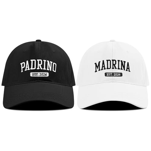 Muvtioc Godparents Proposal Gift for Godmother Godfather 2026 Padrino & Madrina Hats Godparents Gifts for Christmas Birthday