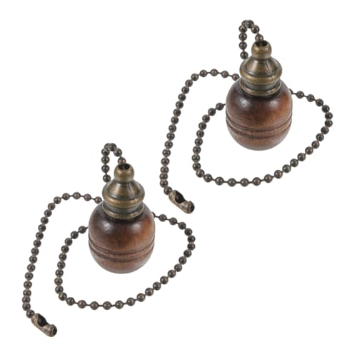 Veemoon Cadenas para Lámparas de Techo Vintage de Madera, 2 Piezas, Accesorio Decorativo para Ventilador de Techo, Cadena de Tracción Funcional para Dormitorio y Baño