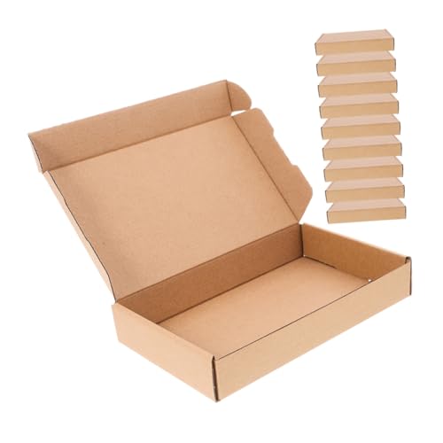 SHINEOFI 20 piezas Pack de Cajas Pequeñas de Cartón Ondulado de Tres Resistentes para Envíos y Embalaje Diseño Compacto con Tapa Abatible para Negocios y Almacenamiento