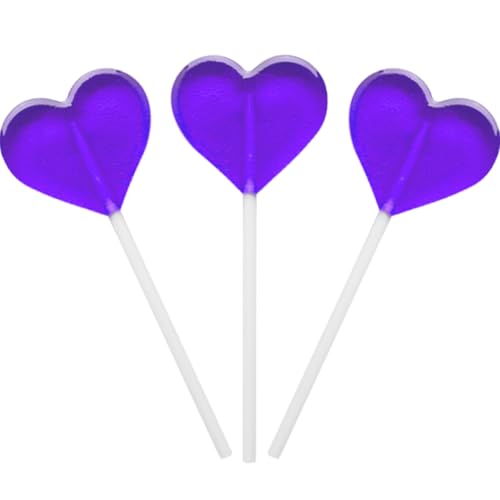 Fruidles Lollipops Mini Heart Shaped Flavored Delicious Lollipop, Individually Wrapped, 5g Lollipop (120 Lollipops, Grape)