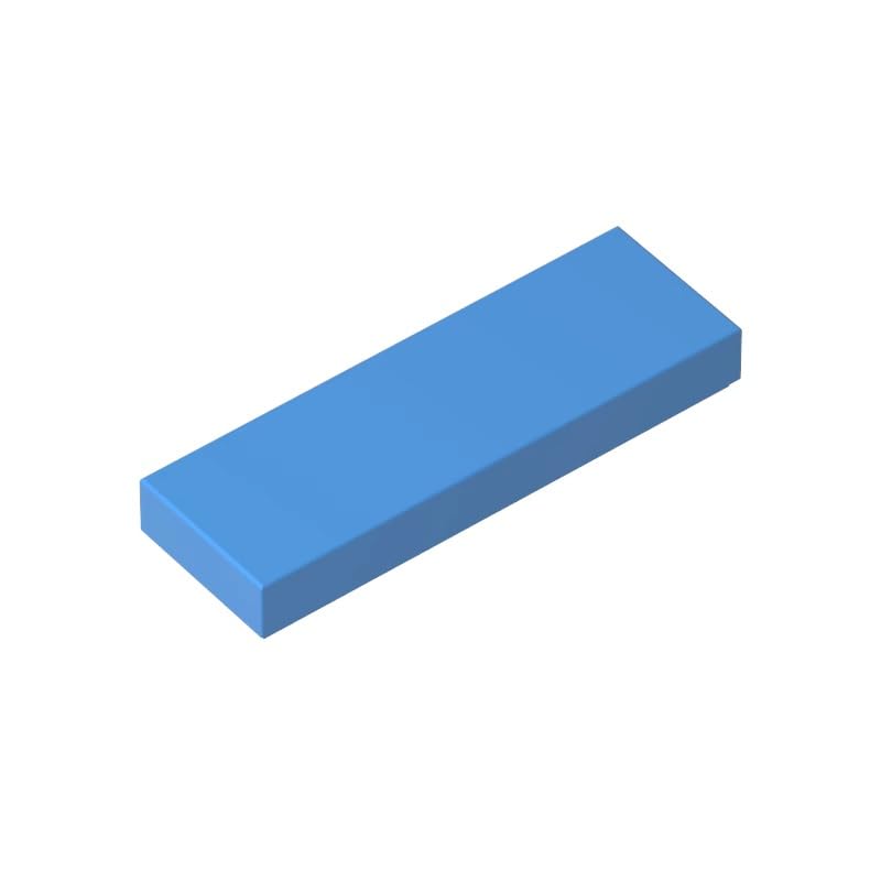 Gobricks 63864 Foundation Plate Tile 1x3 50 Pieces GDS-562 Compatible with Lego Building Blocks Color:Medium Blue — image 1
