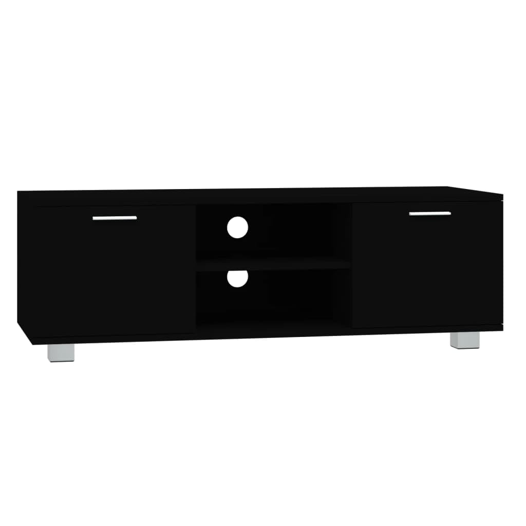vidaXL Szafka pod TV, czarna, 120x40,5x35 cm, materiał drewnopochodny
