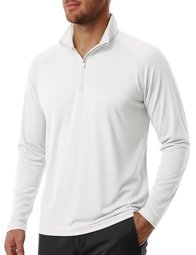 Shirts for Men with Designs 1/4 Zip Up Sun Protective Quarter Zip Shirt UPF 50+ Fishing Shirts Rash...