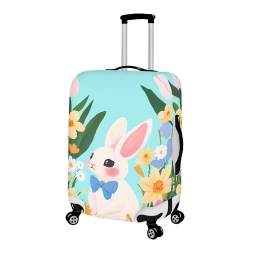 Travel Luggage Cover, Cute Rabbit Print Washable Elasticity Baggage Covers Suitcase Cover Protector for Luggage 22-24 Inch (M)2